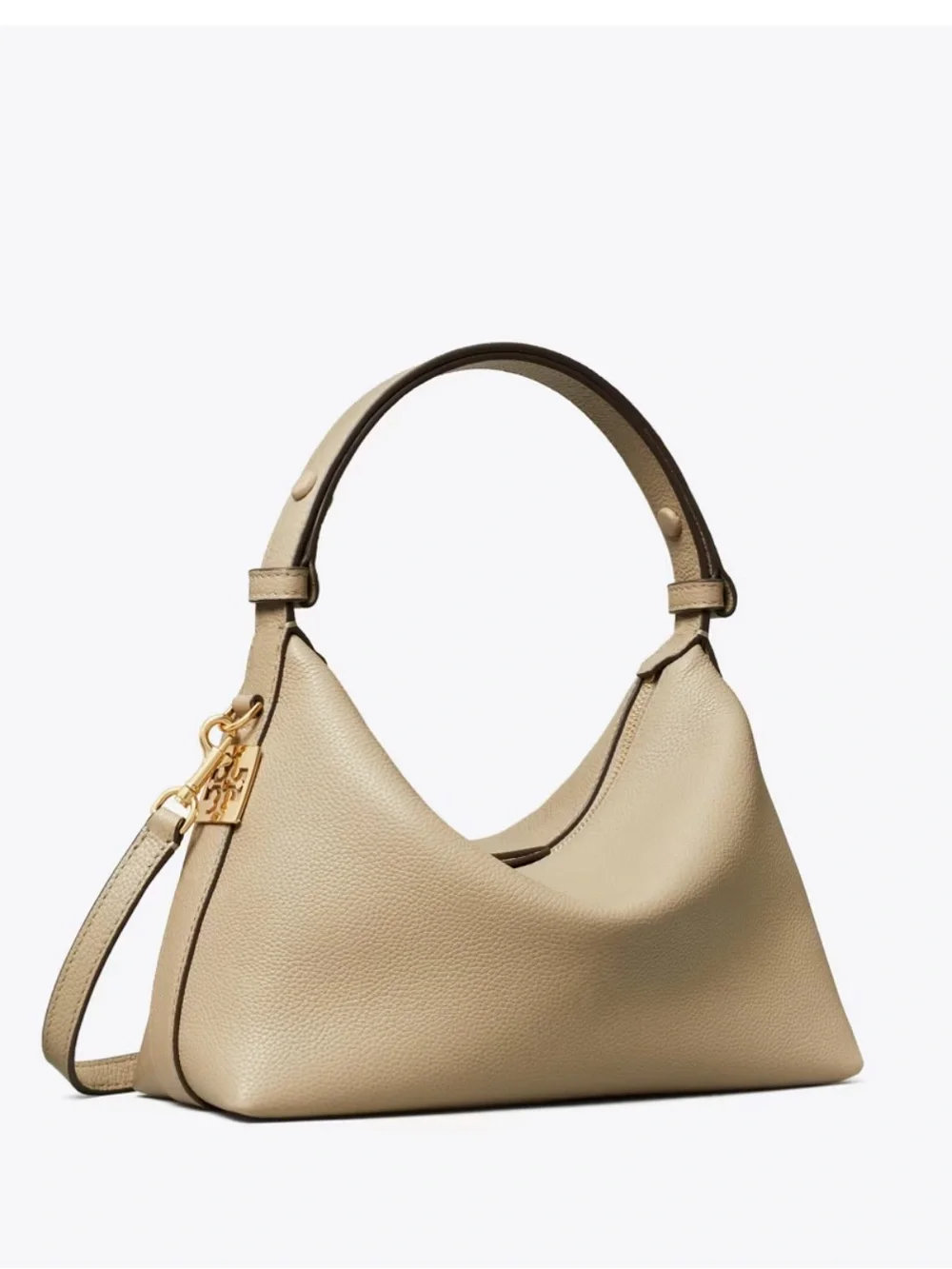 NWT TORY BURCH   MELLOW SHOULDER BAG SOFT CEMENT